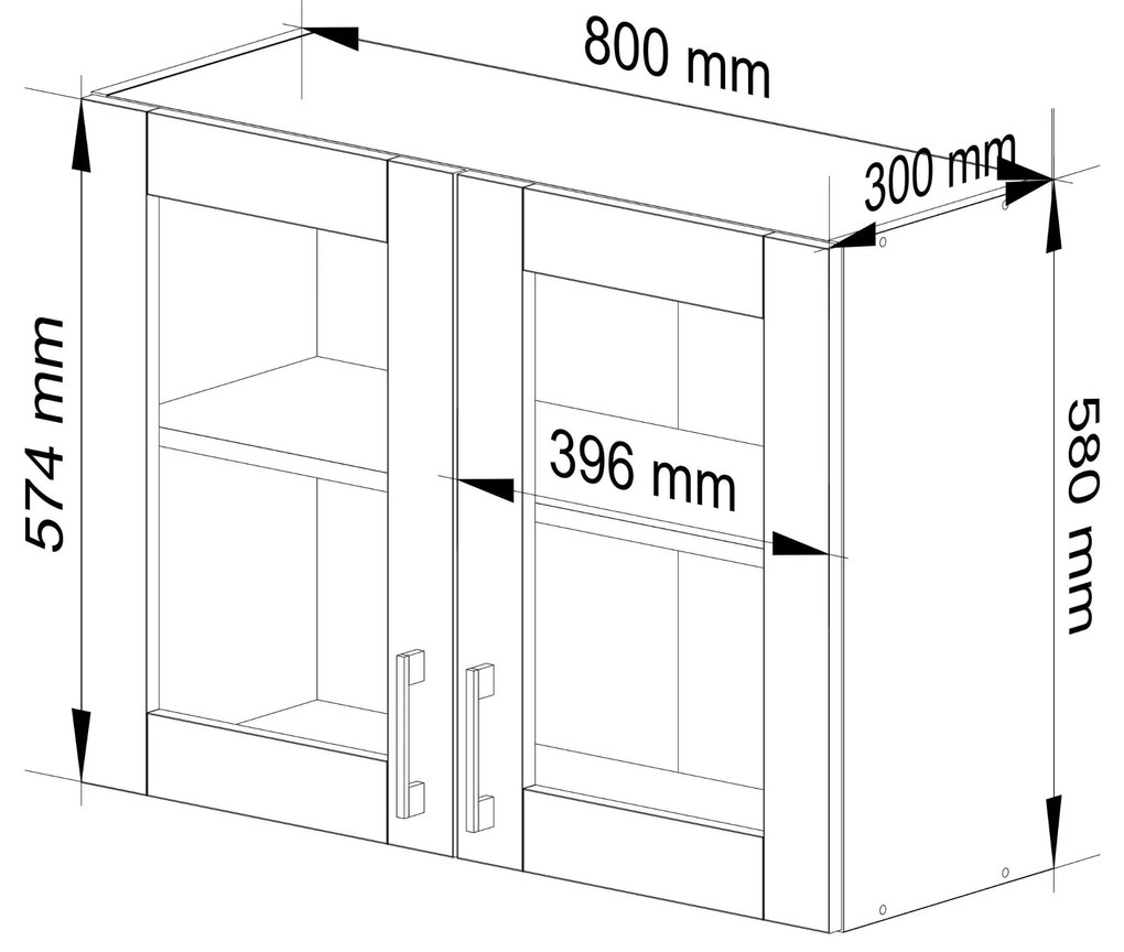Felső konyhaszekrény Laconico (fehér + sonoma tölgy). 1117548