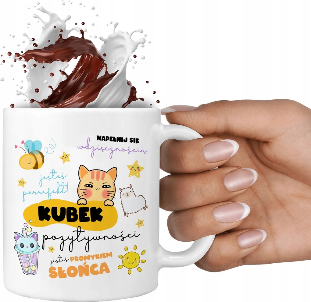 Bögre Fehér 330ml Pozitív Pozitív Bögre Vicces Ajándék Mix Minták