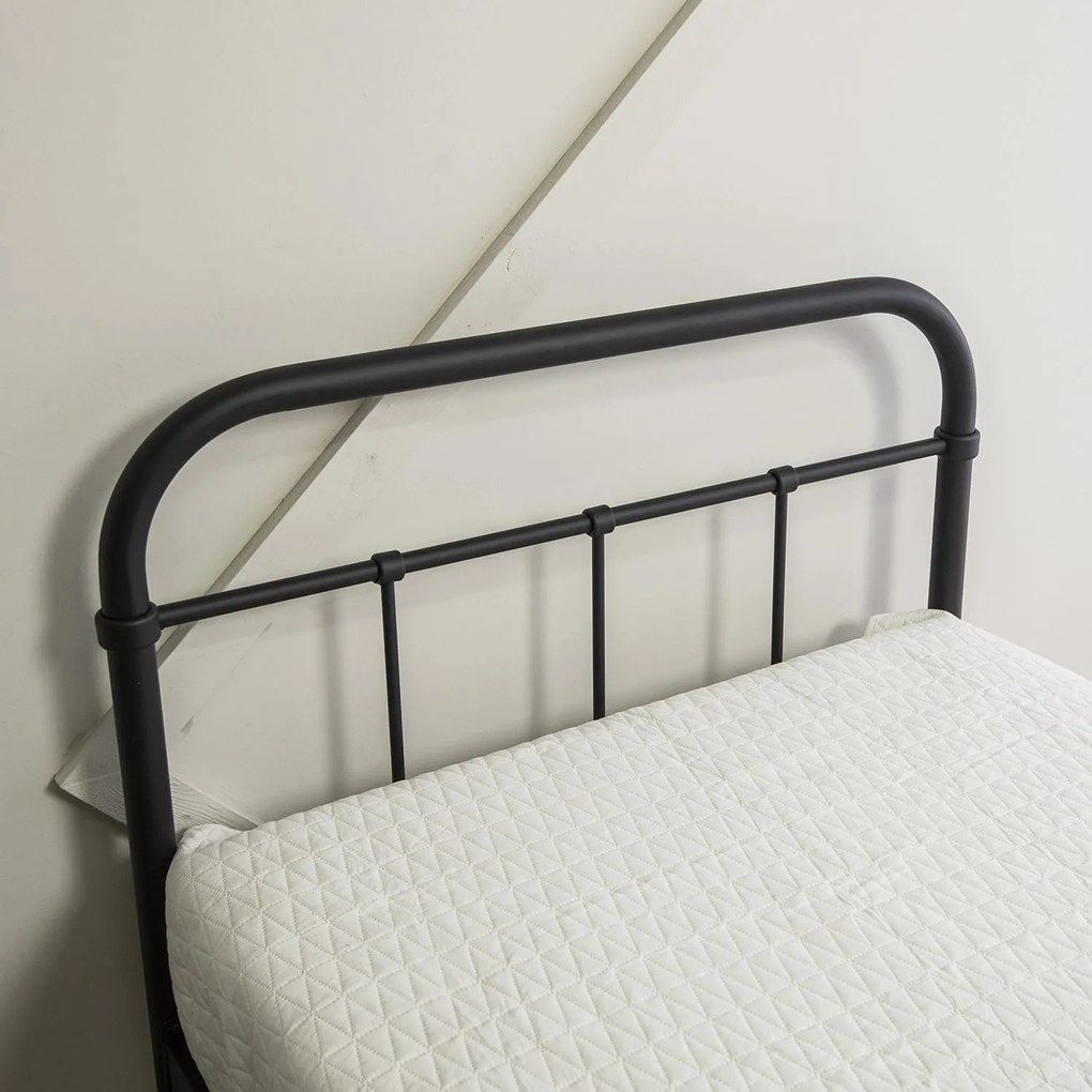 Fém ágy 90 cm Pavot (fekete) (ágyráccsal). Akció -27%. 1119137