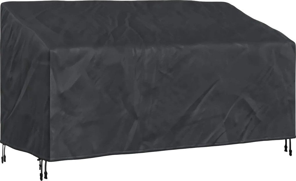 vidaXL Kerti Pad Borító Fekete 175 x 85 x 65 / 94 cm 420D Oxford Szövet