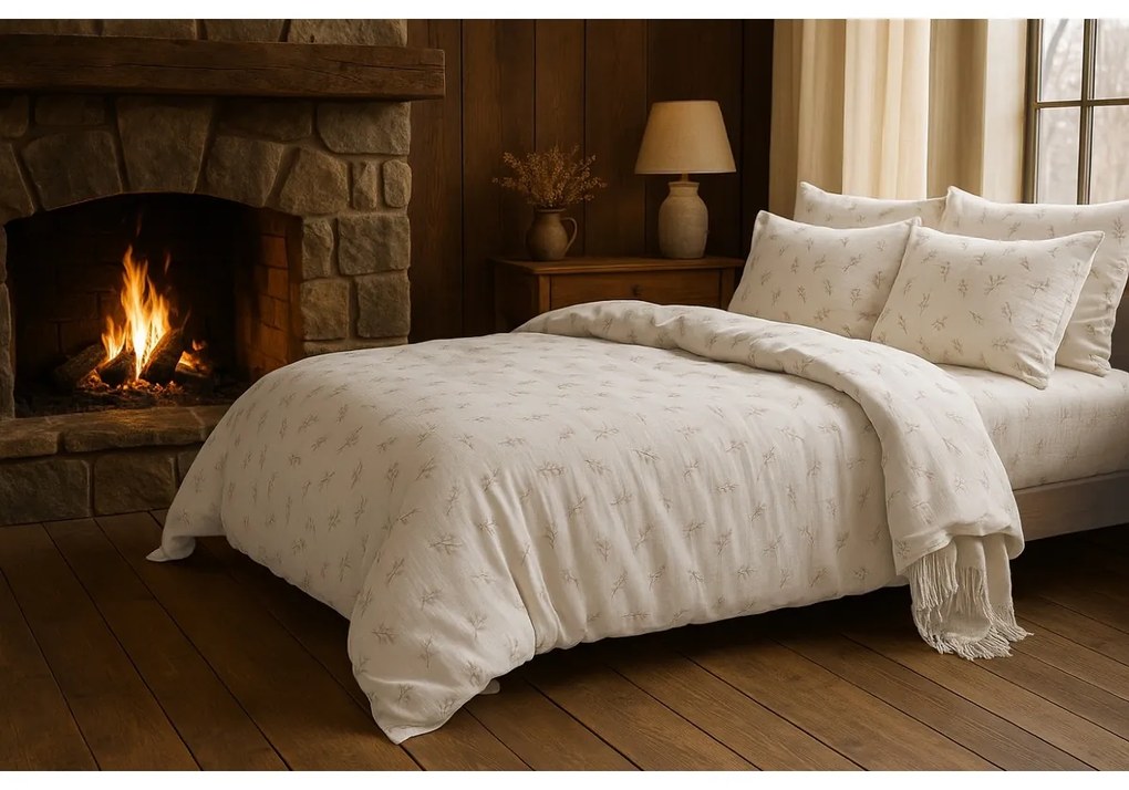 Matex Ágacska muszlin ágyneműhuzat, 140 x 200 cm, 70 x 90 cm