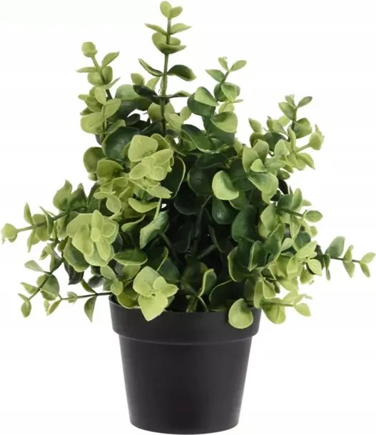 Dekoratív zöld műnövény 23cm fekete cserépben