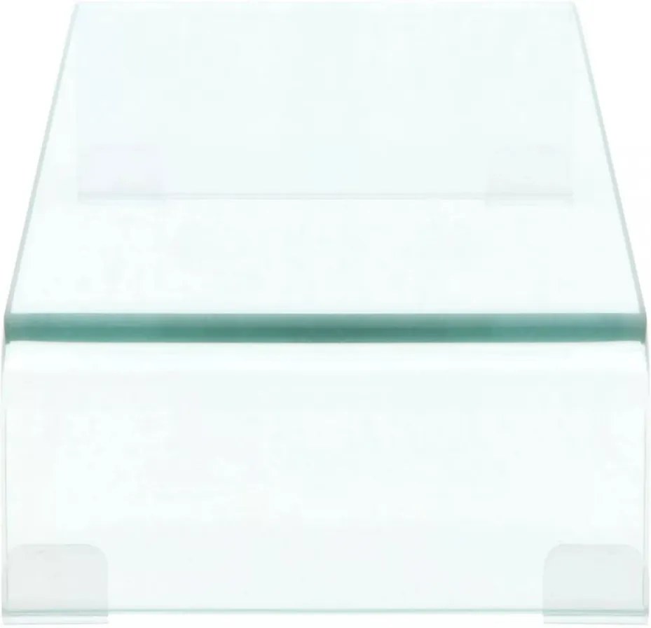 Átlátszó üveg TV/monitor állvány 60x25x11 cm