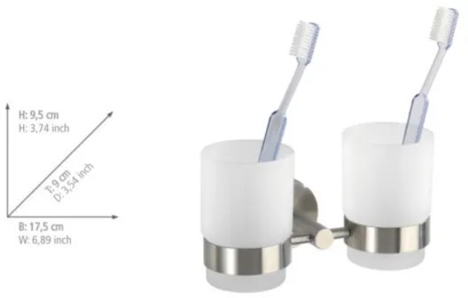 WENKO 19638100 - BOSIO MATT fogkefetartó 17,5x9,5 cm rozsdamentes acél/ezüst