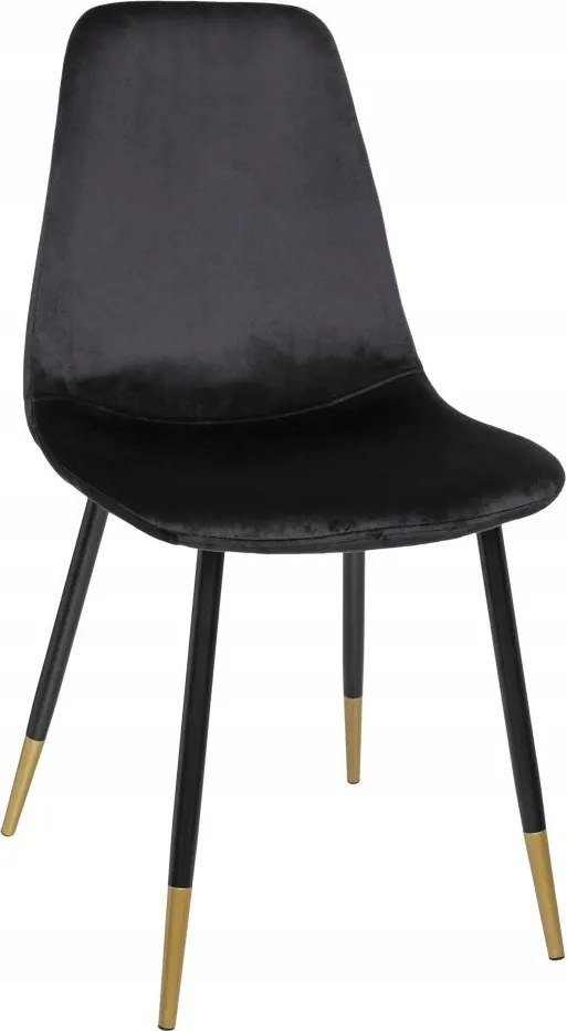 Kárpitozott Szék Étkező Nappali Velúr Modern Fekete Velvet