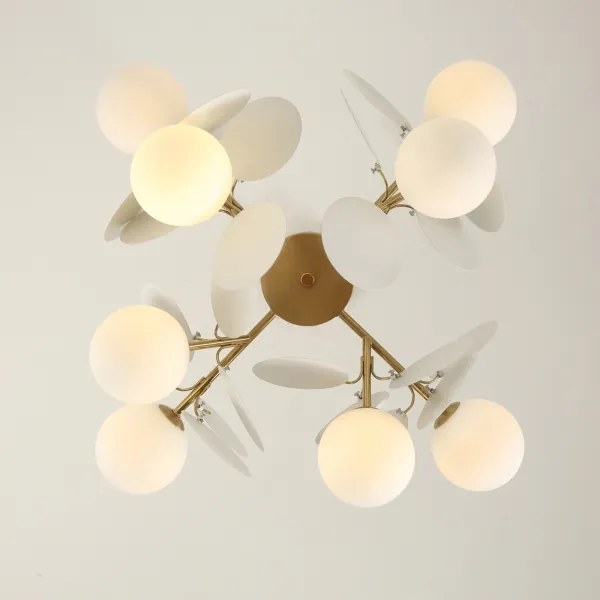 Brilagi - BALMO rúdfüggeszték 8xG9/9W/230V, Ø 60 cm, arany/fehér