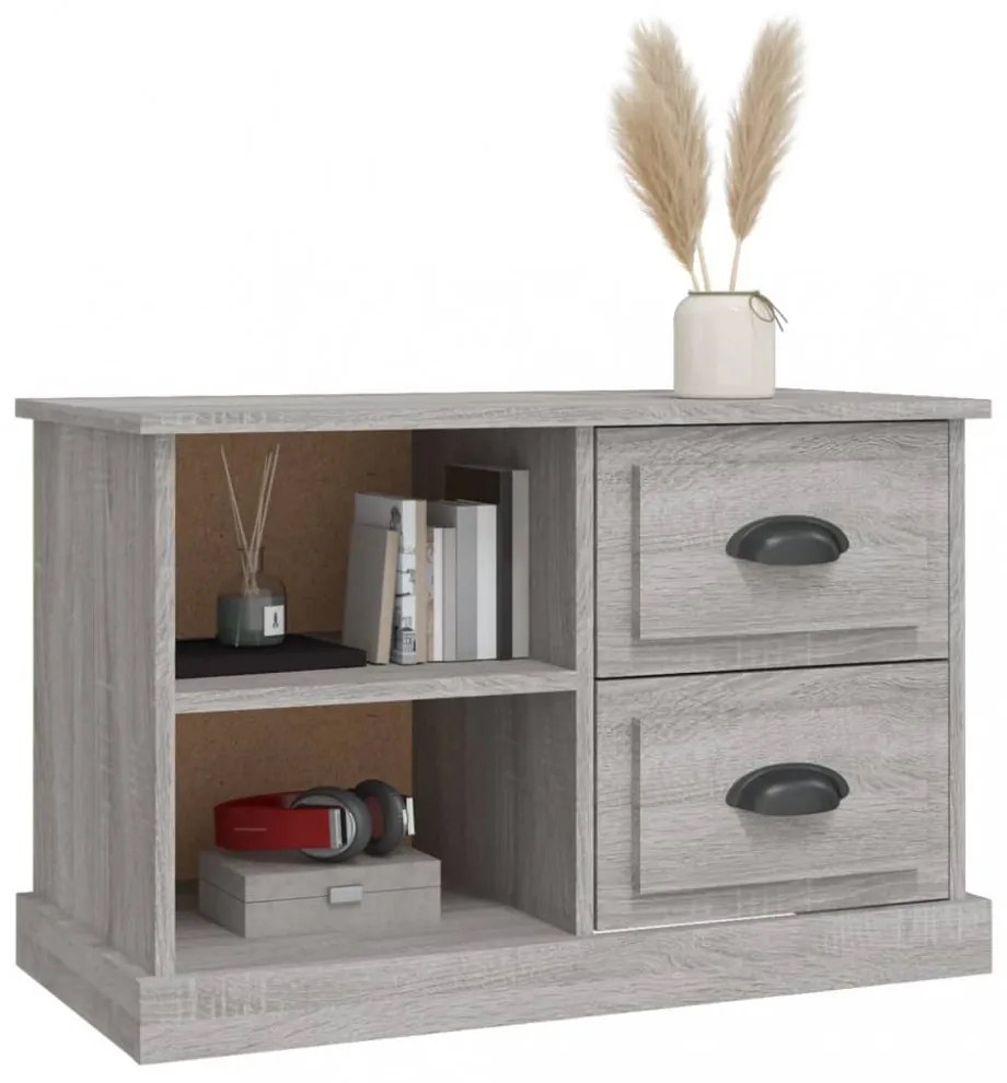szürke sonoma színű szerelt fa TV-szekrény 73x35,5x47,5 cm
