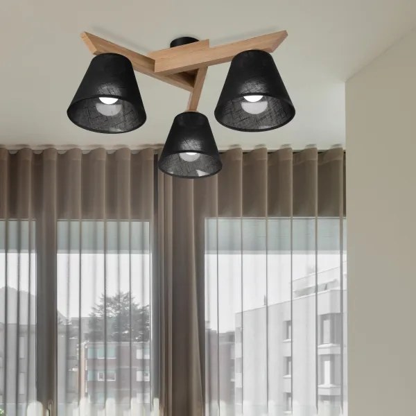 Brilagi - LED Felületre szerelhető csillár ANTHONY 3xE14/40W/230V tölgy/fekete