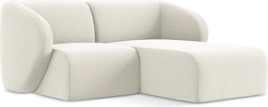 Bézs bársony sarokkanapé (jobb oldali-heverő résszel) Lani – Makamii