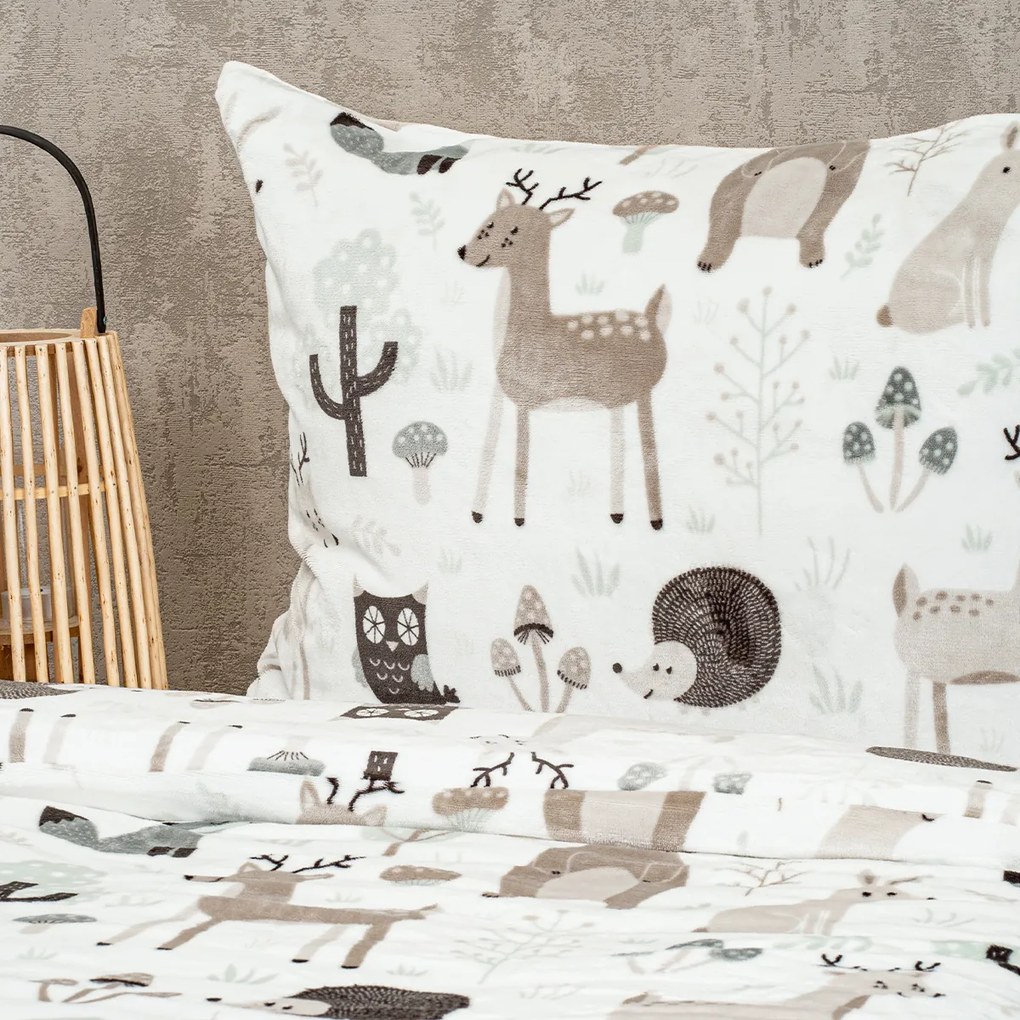 4Home Nordic friends gyerek mikroflanel ágyneműhuzat 140 x 200 cm, 70 x 90 cm