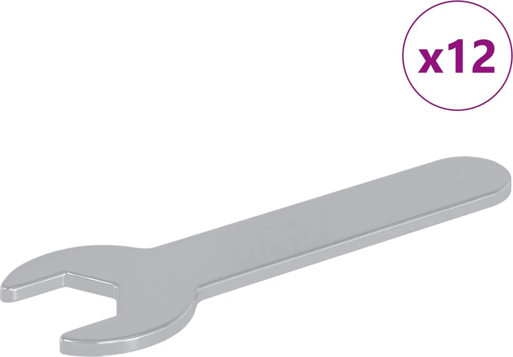 vidaXL Spanner / kígyószem 12 pcs Ezüst 13 mm Vas