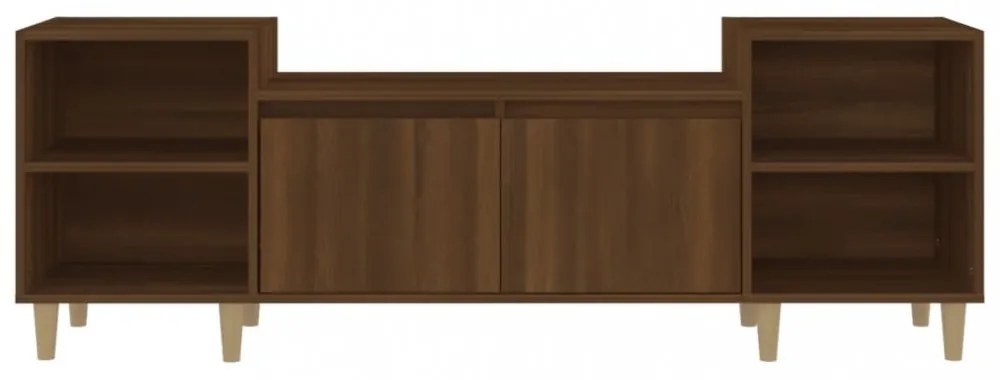 barna tölgyszínű szerelt fa TV-szekrény 160x35x55 cm