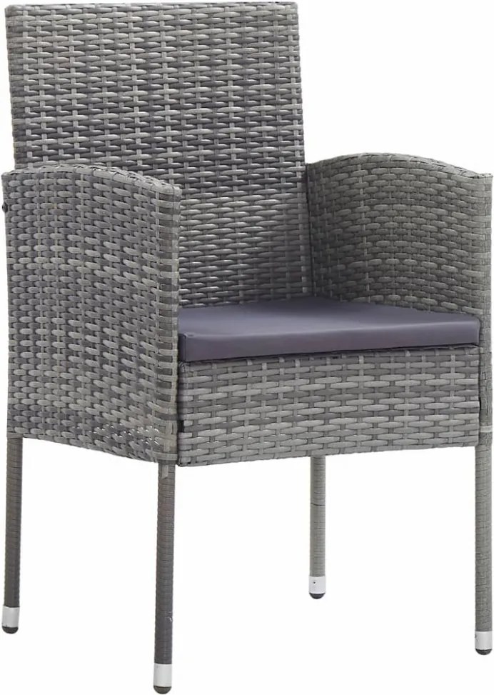 7 részes szürke polyrattan kültéri étkezőgarnitúra párnákkal