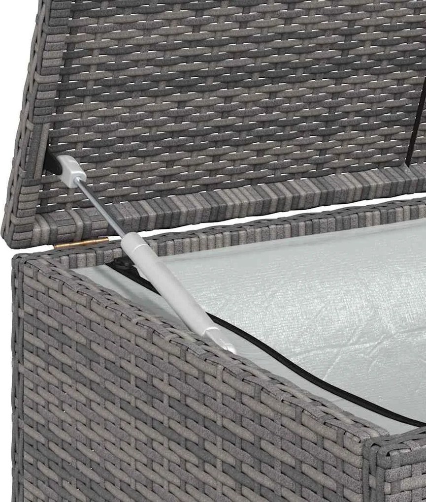 Szürke Polyrattan Kerti Tárolóláda 120 X 50 X 60 Cm