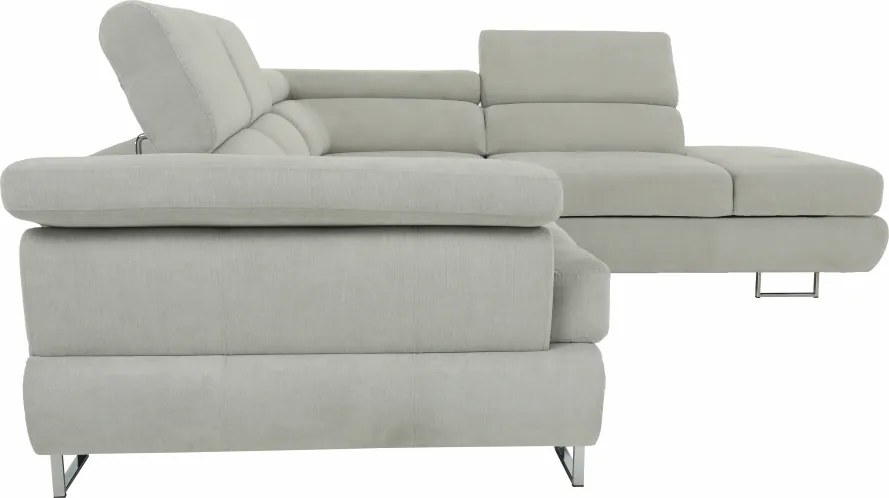 Ülőgarnitúra, világosszürke, szövet, jobbos, BUTON P