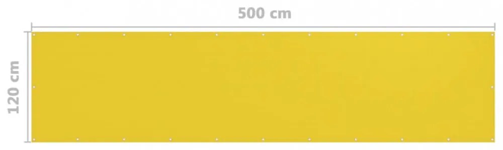 sárga HDPE erkélytakaró 120 x 500 cm