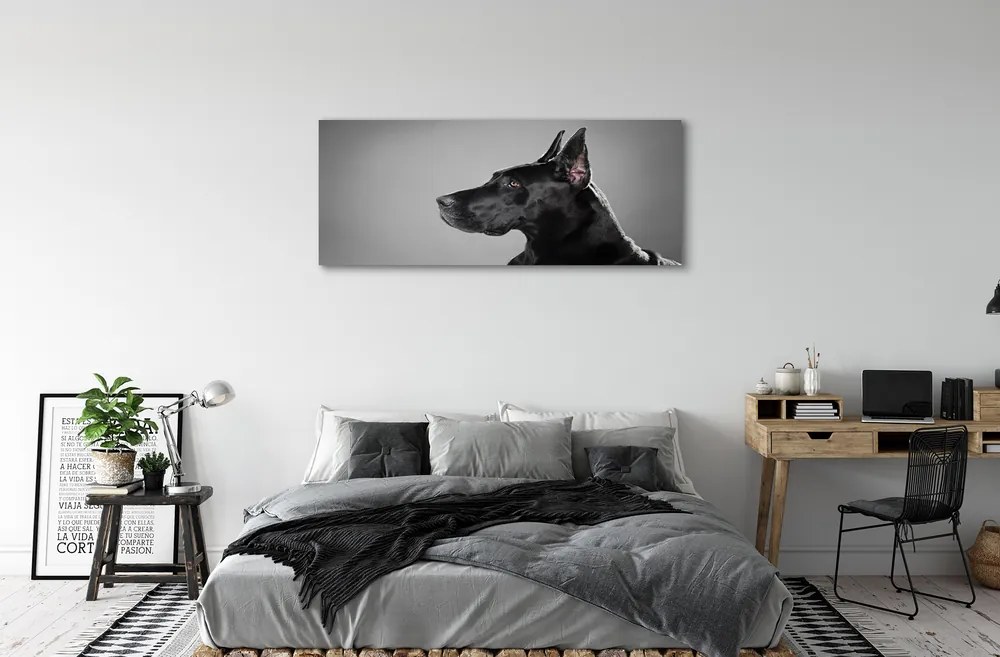 Canvas képek Fekete kutya 125x50 cm