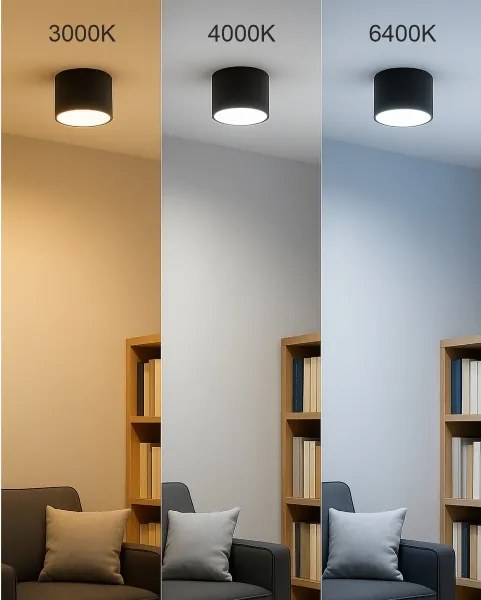 LED spotlámpa LED/10W/230V 3000/4000/6400K átm. 12 cm fekete