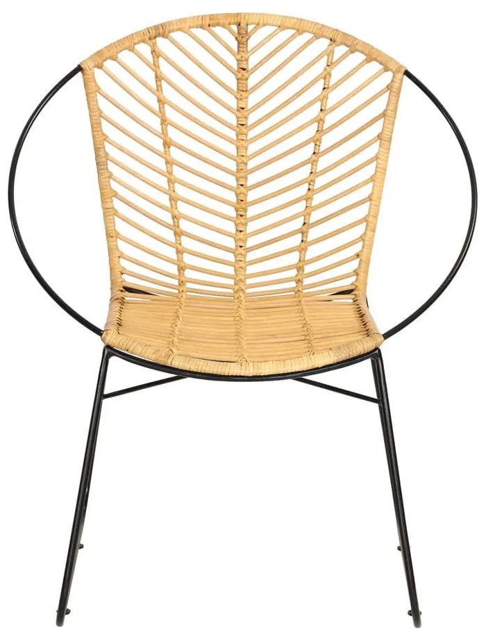 2 db rattan étkezőszék Carla és fekete asztal Strong - Bonami Essentials