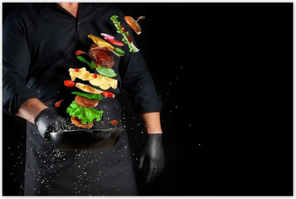 Poszterek 120x80 Lebegő Burger serpenyő