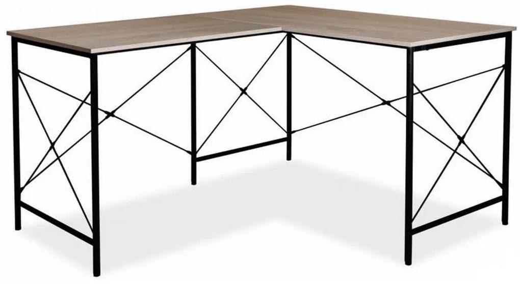 STALAS B-182 íróasztal, 140x76x120, tölgy/fekete