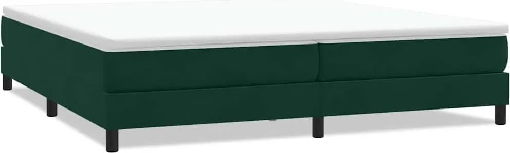 vidaXL sötétzöld bársony rugós ágy matrac nélkül 200x210 cm