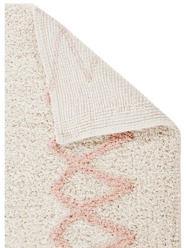 Rózsaszín-krémszínű mosható kézi szövésű pamut szőnyeg 120x160 cm Atlas Natural – Lorena Canals