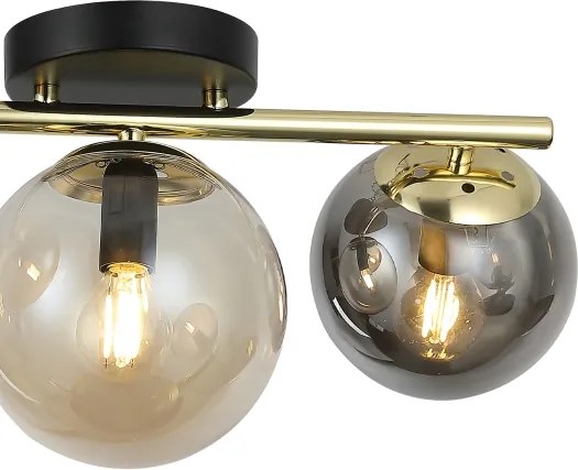 Felületre szerelhető csillár AURIS 3xE14/15W/230V arany/füstszínű fekete/bézs