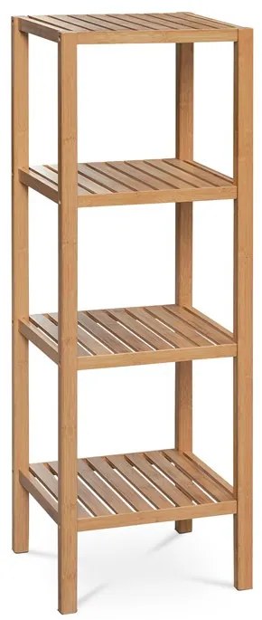 DR-011-4 Polc Tömör Bambuszból Natúr Színben, 4 Rekeszes, Teherbírás: 12 kg.