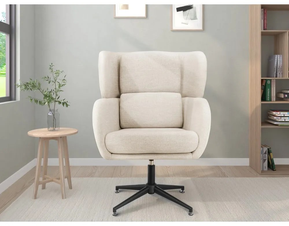 Fehér bársony füles fotel Vanessa – Støraa