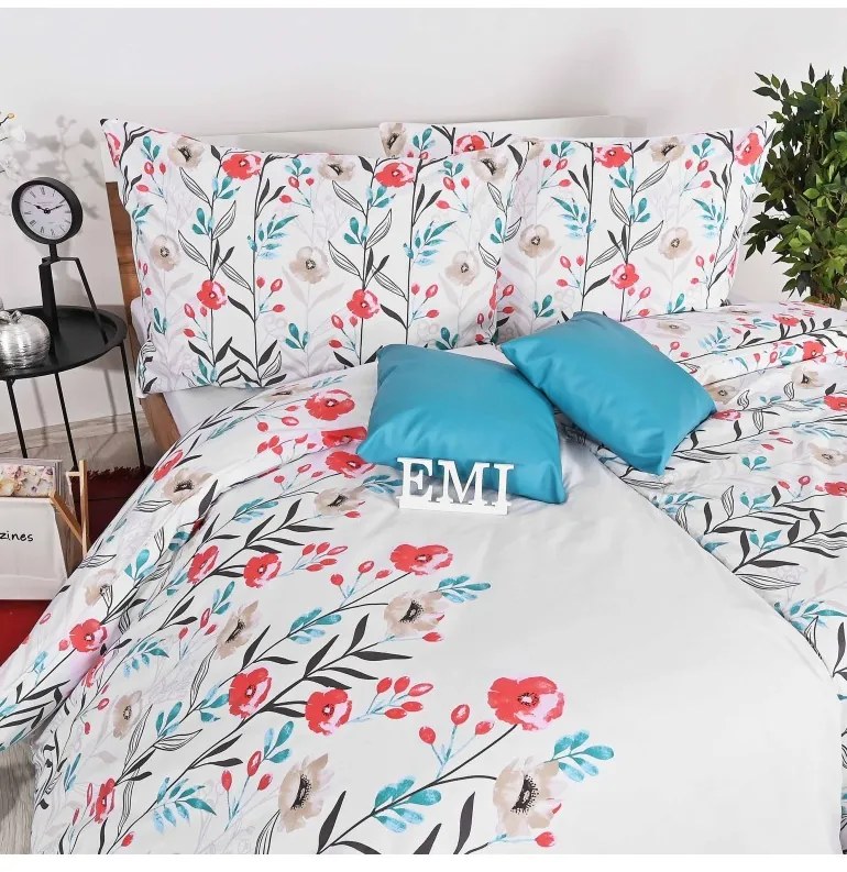 EMI Nice virágos pamut ágyneműhuzat, A standard egyszemélyes ágy szett tartalma: 1x 140x200 + 1x 70x90