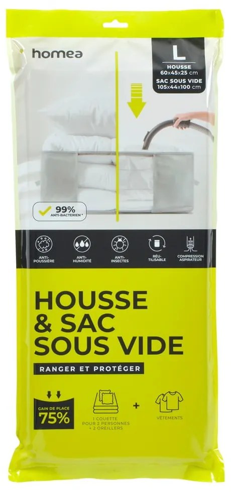 Vákuumos műanyag ruhatároló doboz 60x45x25 cm – Homéa
