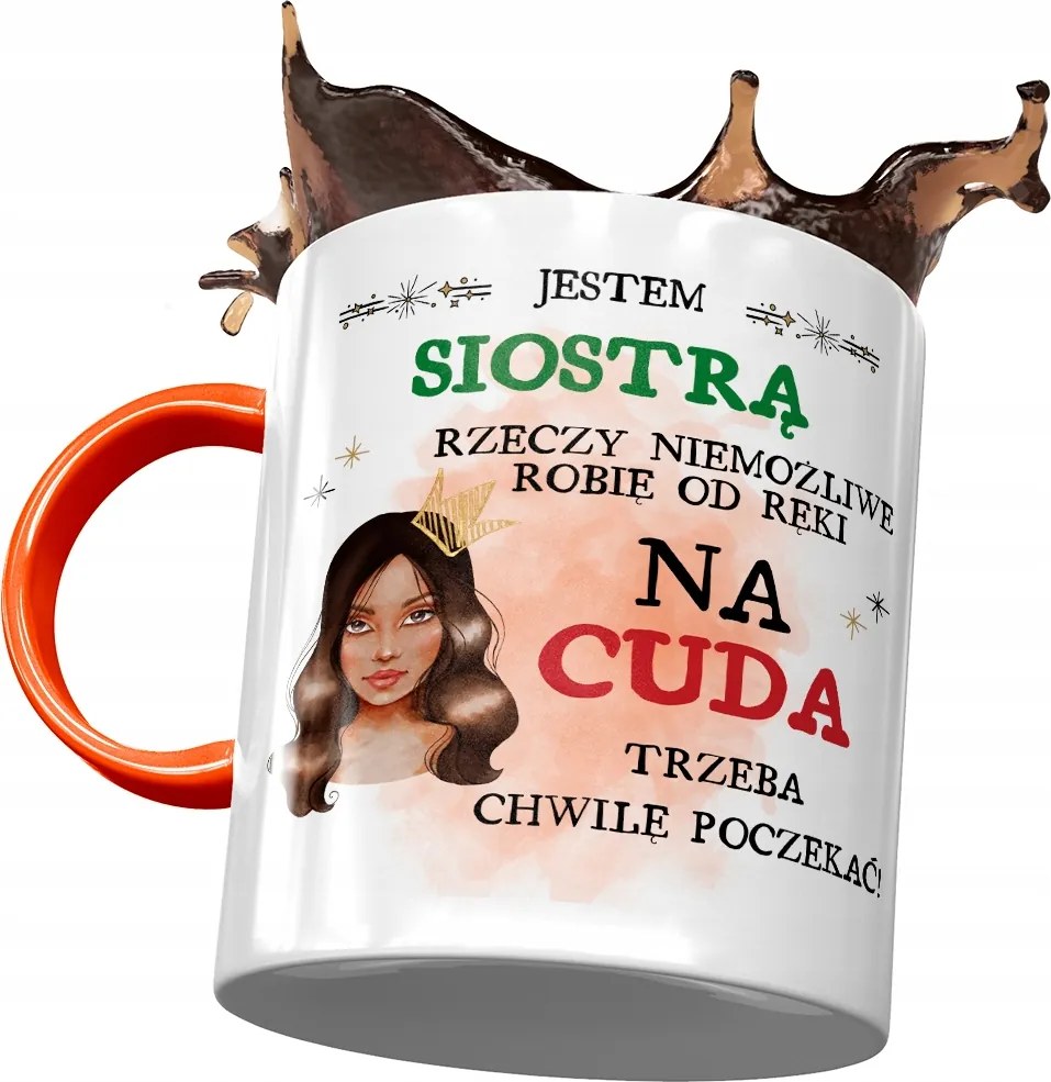 Narancssárga Bögre Nővérnek Születésnapi Ajándék Nyomtatott Fotóval