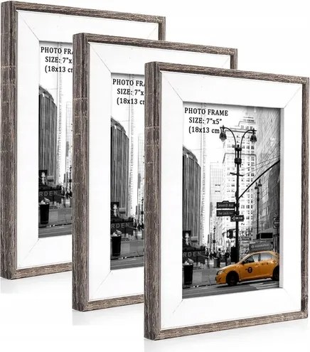 Metrekey 3 db-os képkeret szett 13x18 cm Stílusos Passpartou képkeret