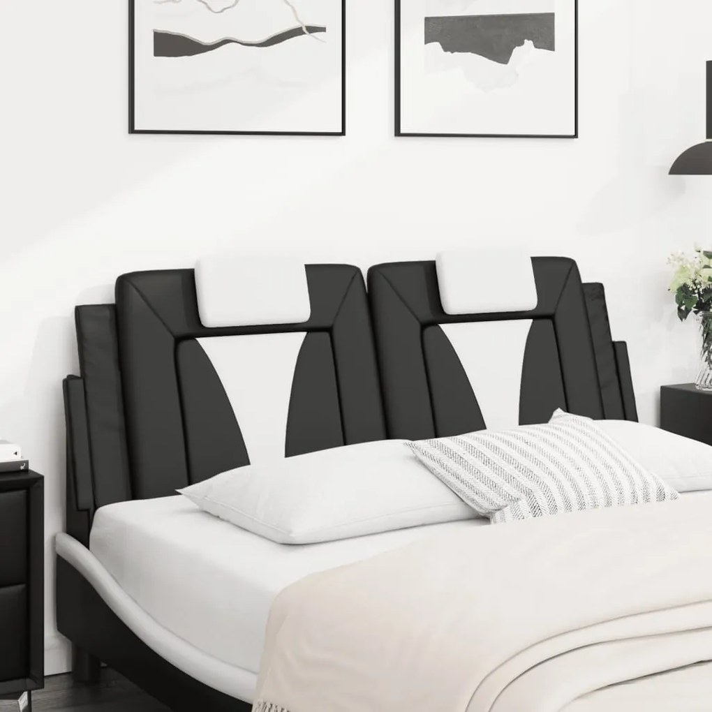 fekete és fehér műbőr fejtámla párna 140 cm