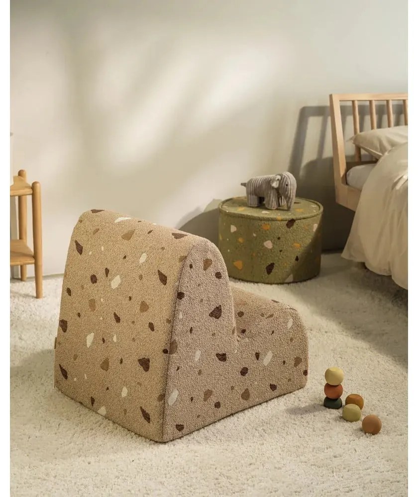 Világosbarna buklé-zsenília gyerek fotel Terrazzo Cloud – Wigiwama