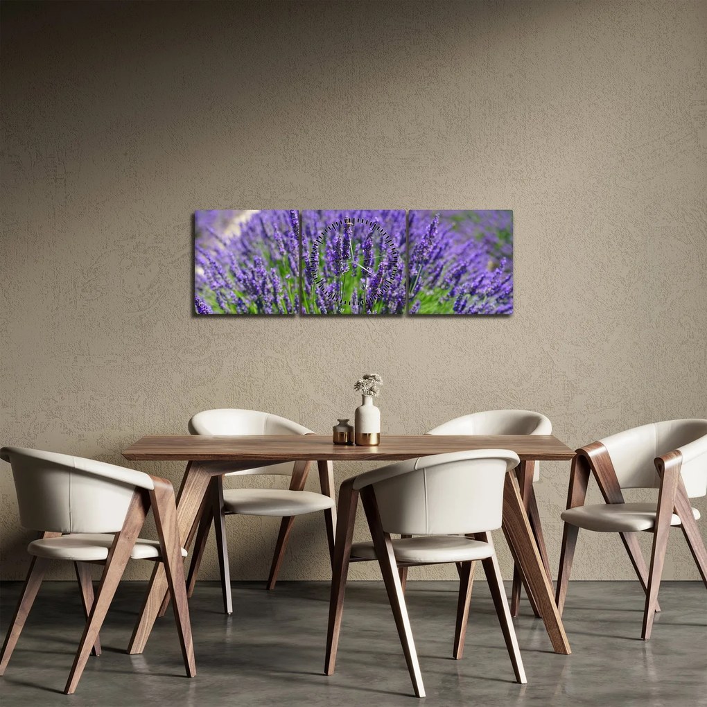 Kép - levandula (órával) (90x30 cm)