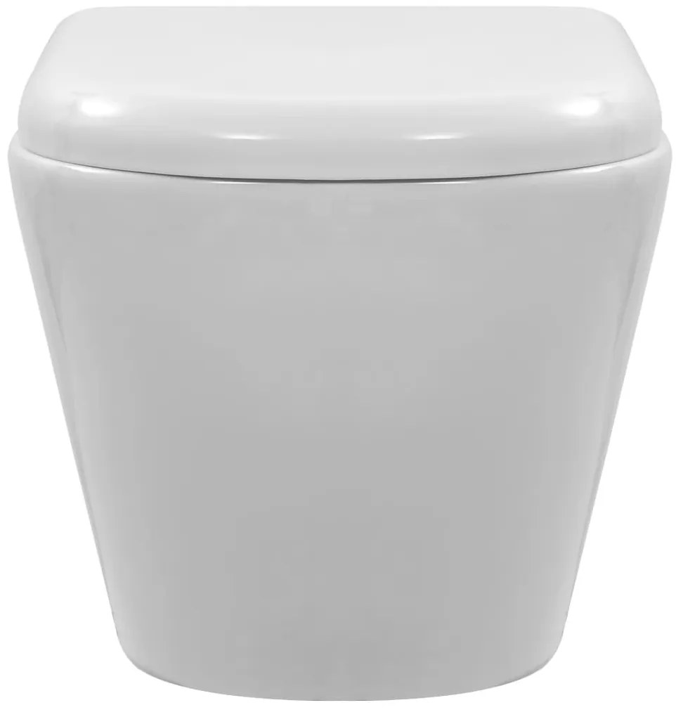 Fehér kerámia perem nélküli fali WC