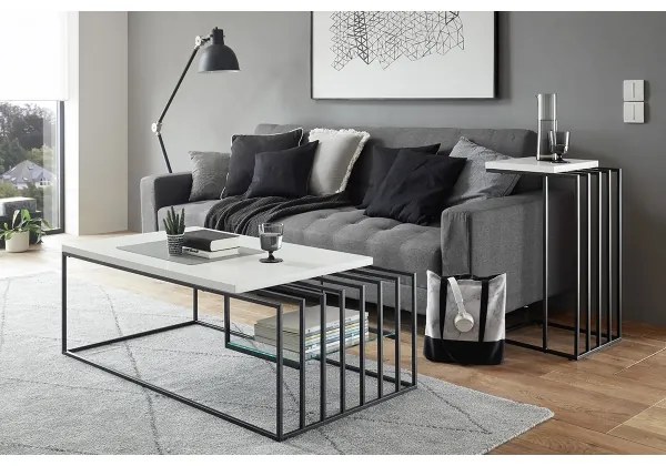 ZAIRA fehér dohányzóasztal