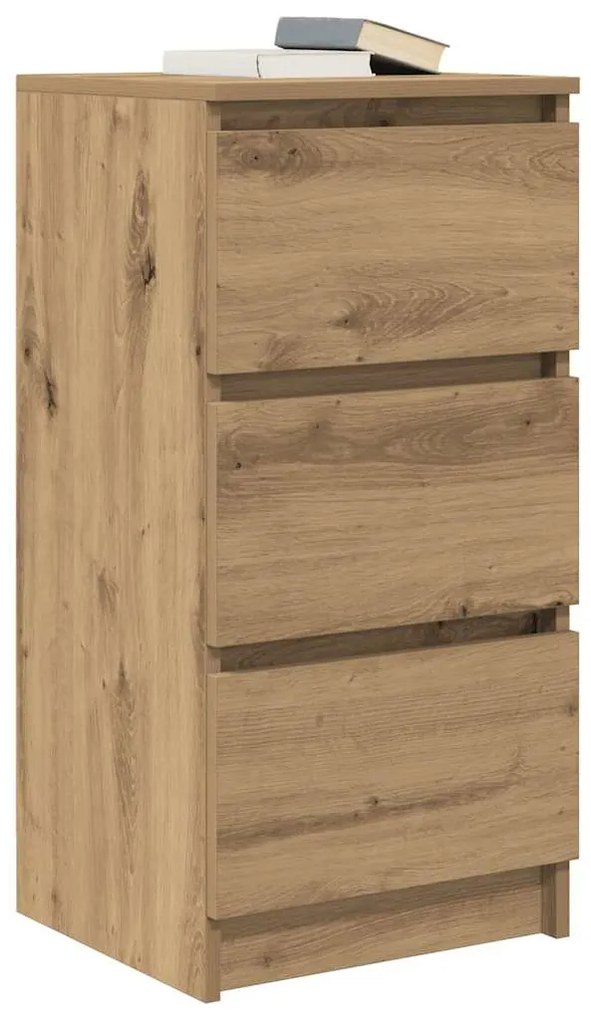 kézműves tölgy színű szerelt fa tálalószekrény 37,5x35x76 cm