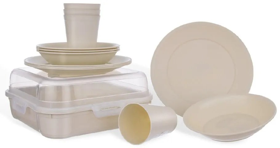 Plastic kemping étkészlet 13 db-os - Orion