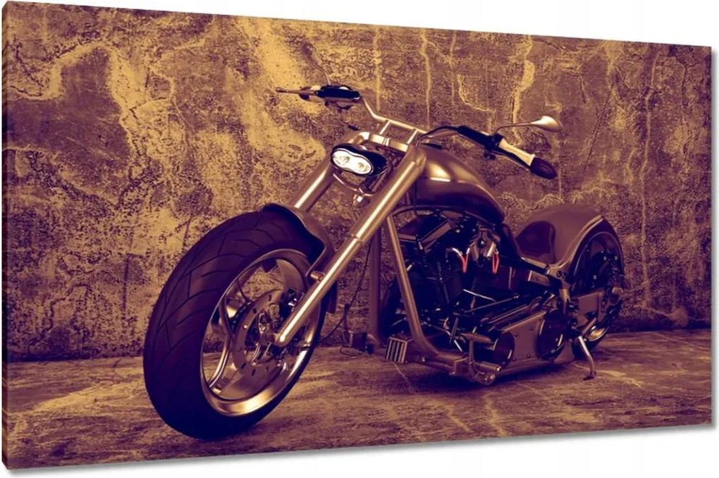 Vászonkép 120x70 Motorkerékpár szépia színben