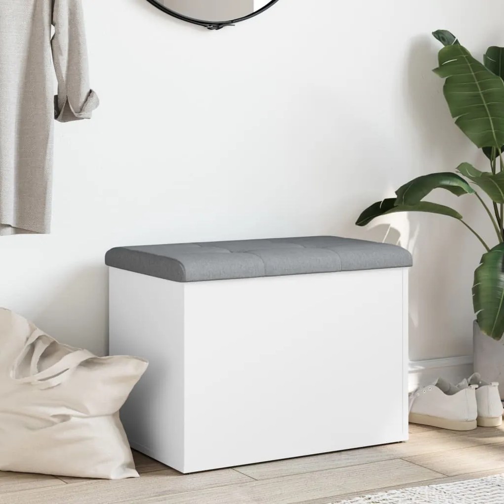 fehér, rétegelt fa tárolópad 62 x 42 x 45 cm