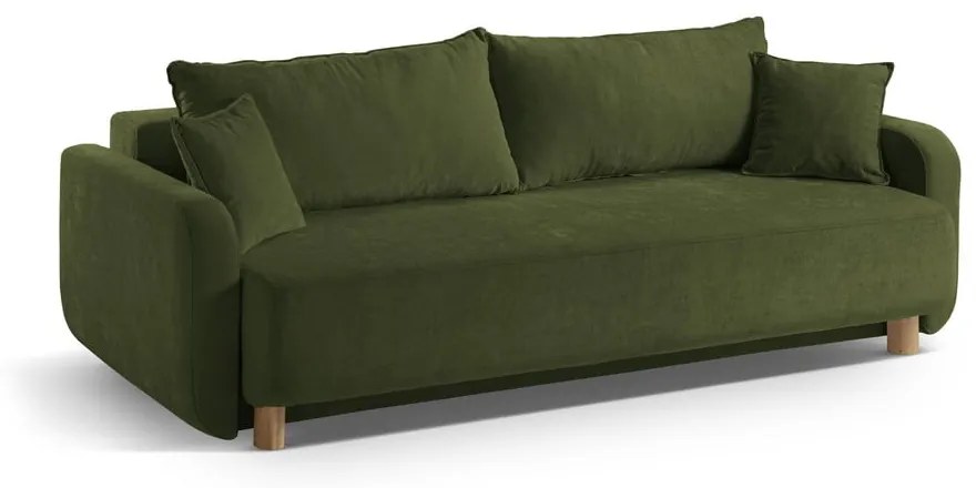 Zöld kinyitható tárolóhelyes kanapé 231 cm Elen – Micadoni