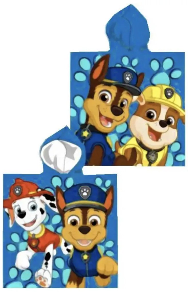 Gyerek poncsó PAW PATROL kék 55x110cm Setino