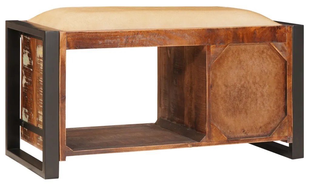 tárolópad Többszínű 80x35x40 cm Tömör fa újrahasznosított