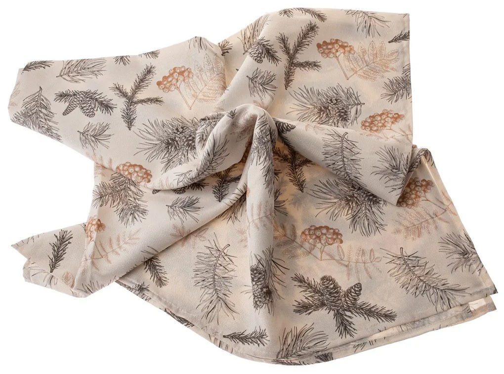Tűlevelek vízálló karácsonyi abrosz, 140 x 140 cm