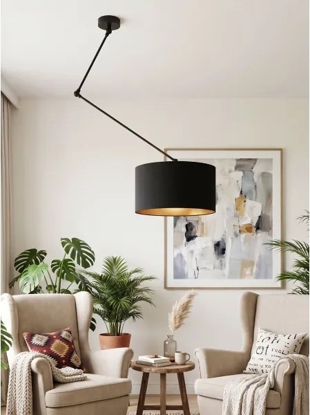 GORTA LED állítható rúdra szerelhető csillár 1xE27/60W/230V, fekete/arany