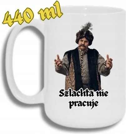 Bögre Fehér Nagy 440ML Vicces Ajándék 1670 Nemes Nem Dolgozik