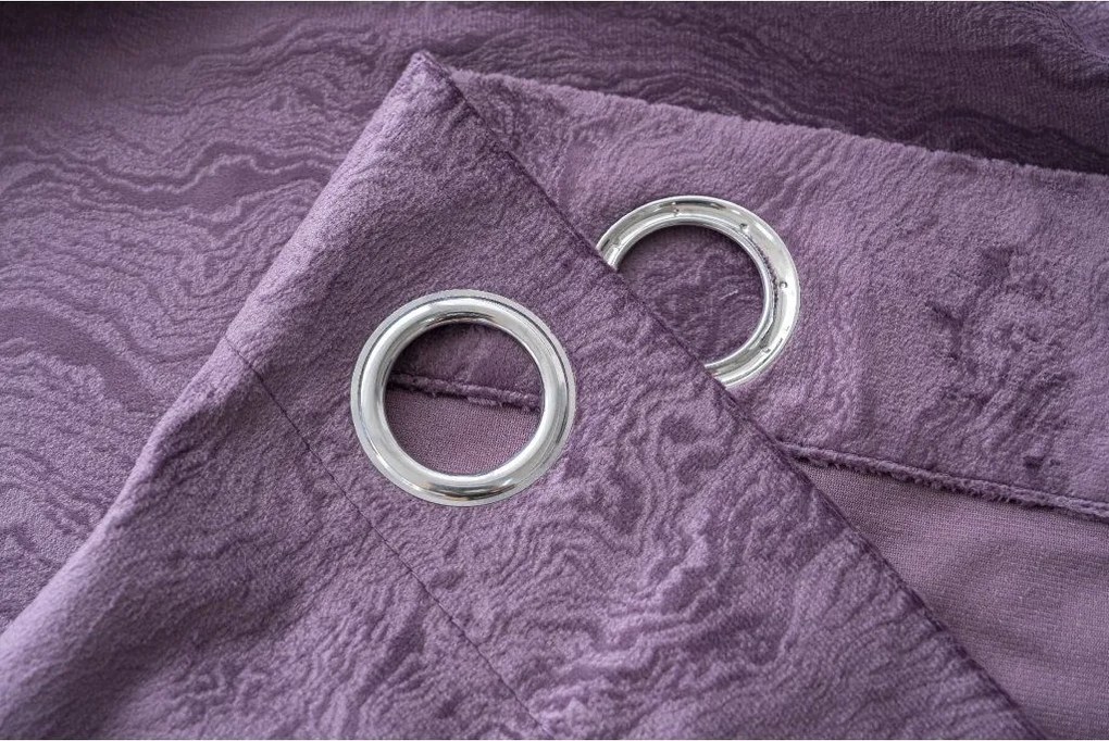 DUNES VELVET sötétítő függöny 140×250 cm, lila Felfüggesztés: Fém gyűrűk